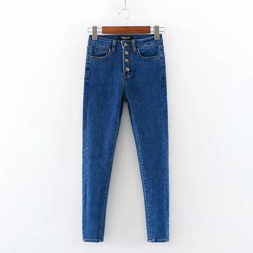 Women Single-brested Slimming Denim Jeans