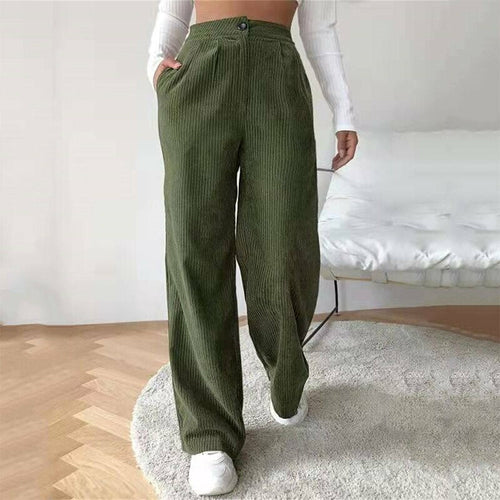 Women Pant Casual High Waist Beige Straight Suit Pants