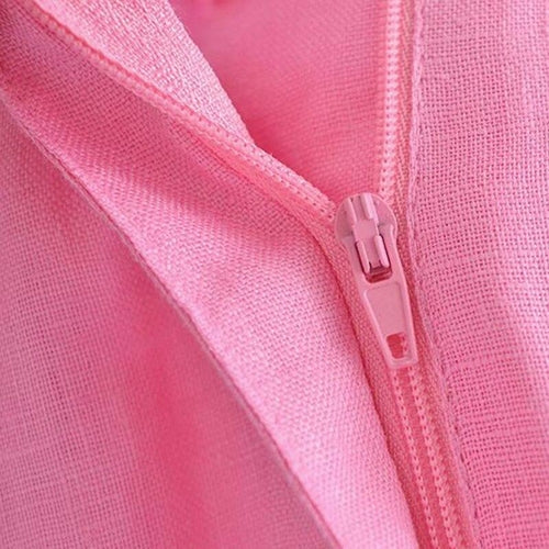 Pink Pants Linen High Waisted Woman Trousers Vintage Loose Wide Leg