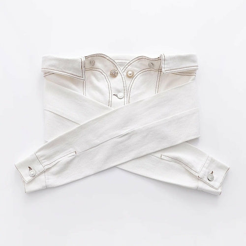 Bandeau Rivet Women Denim Tops Streetwear